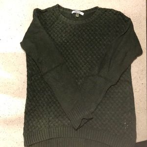 DKNYC Forest Green Sweater with a Lattice-Weave